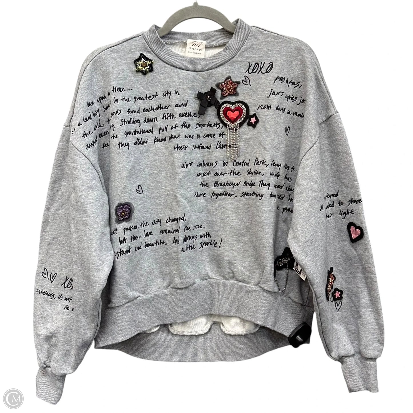 Sweatshirt Crewneck By Cinq A Sept In Grey, Size: Xs