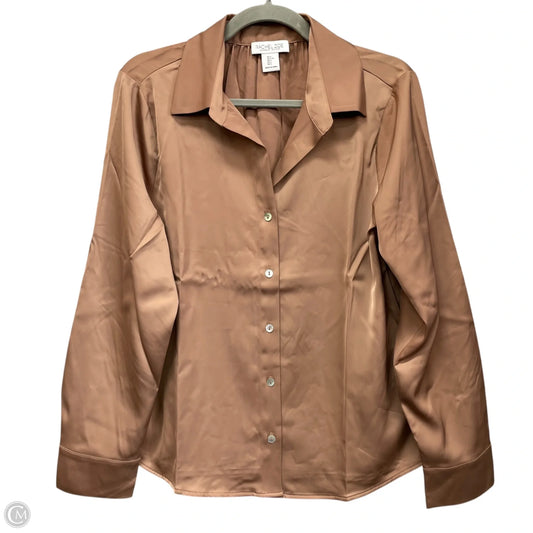 Blouse Long Sleeve By Rachel Zoe In Brown, Size: L