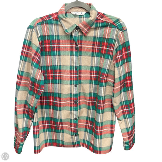 Top Long Sleeve By Riders In Plaid Pattern, Size: M