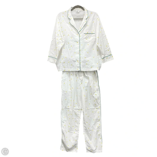 Pajamas 2pc By Cmb In White & Yellow, Size: M
