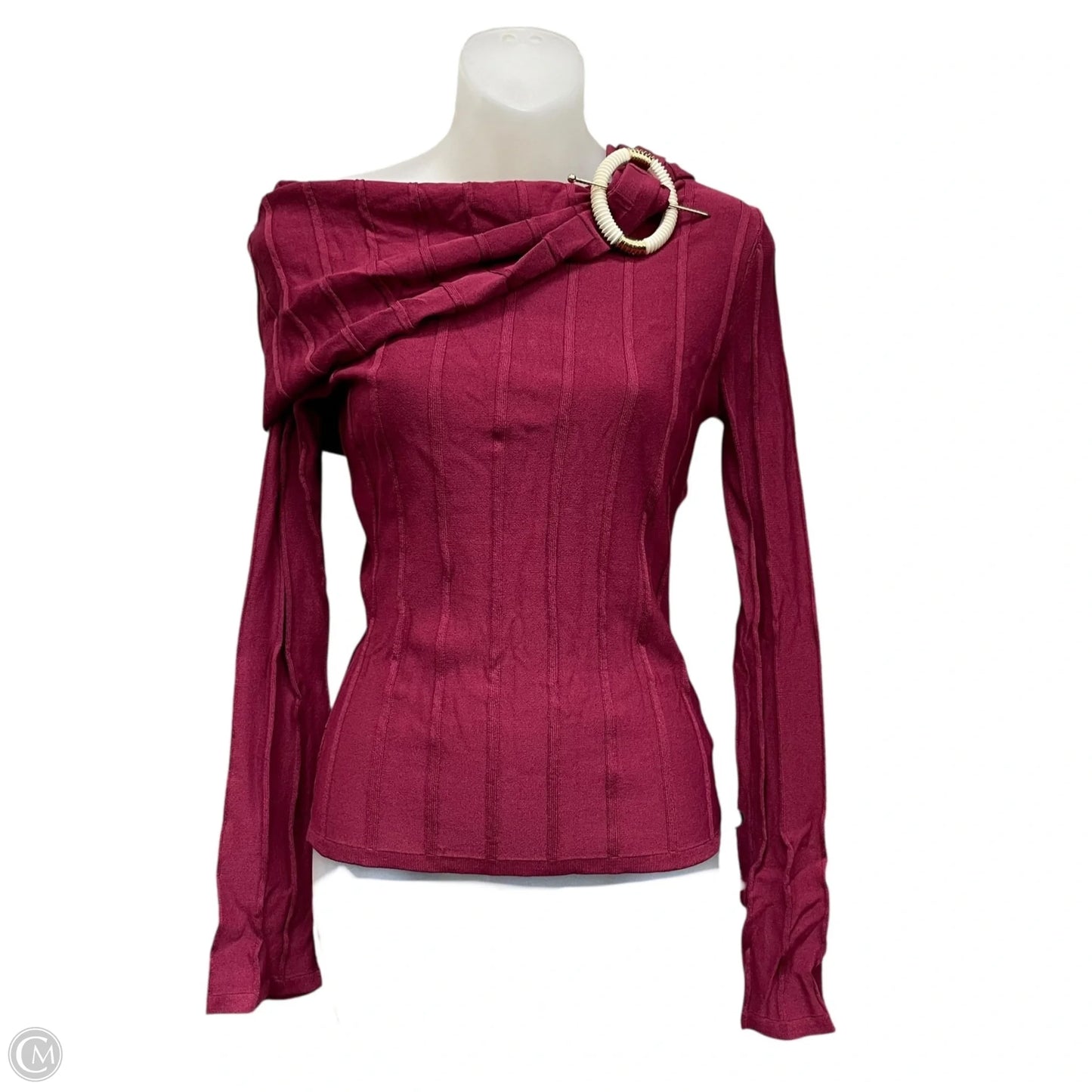 Top Long Sleeve By Nicholas In Maroon, Size: S