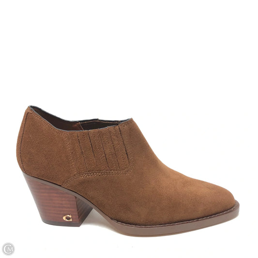 Boots Designer By Coach In Brown, Size: 7