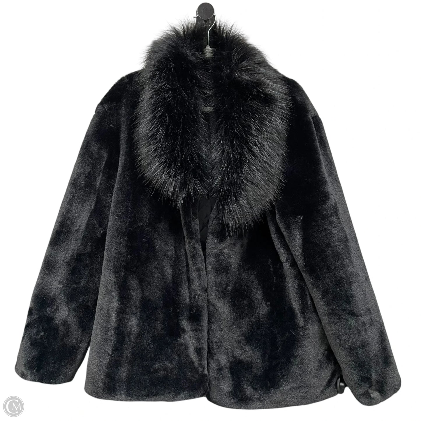 Coat Faux Fur & Sherpa By Clothes Mentor In Black, Size: L