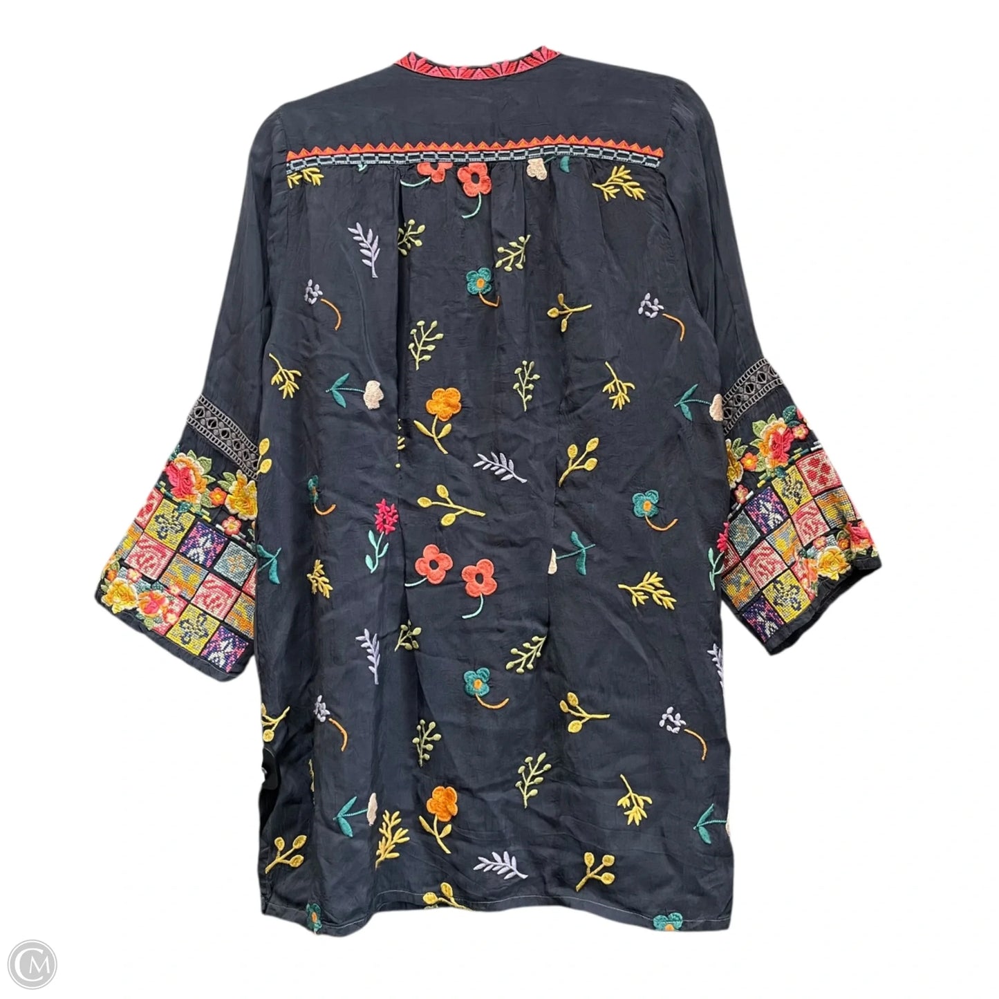 Tunic Long Sleeve By Johnny Was In Blue, Size: L