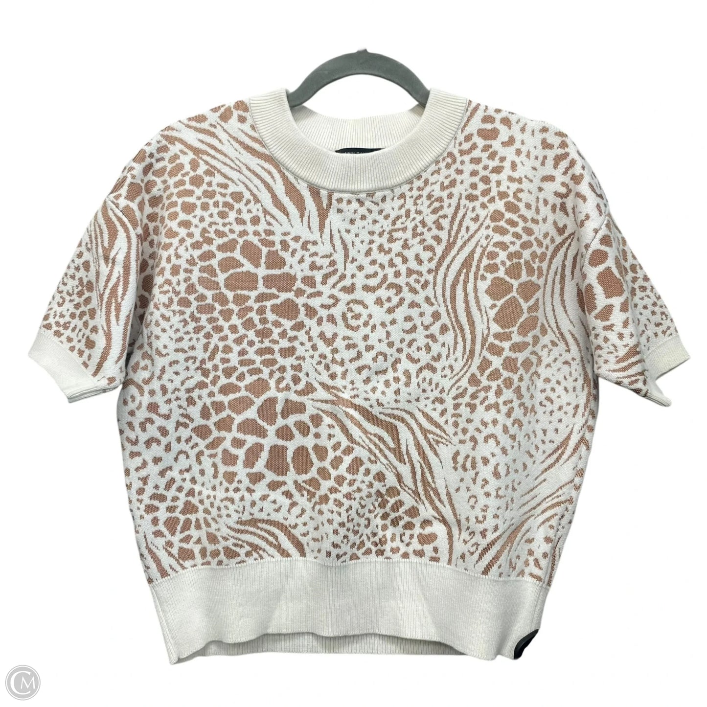 Sweater Short Sleeve By Ann Taylor In Cream & Tan, Size: Sp