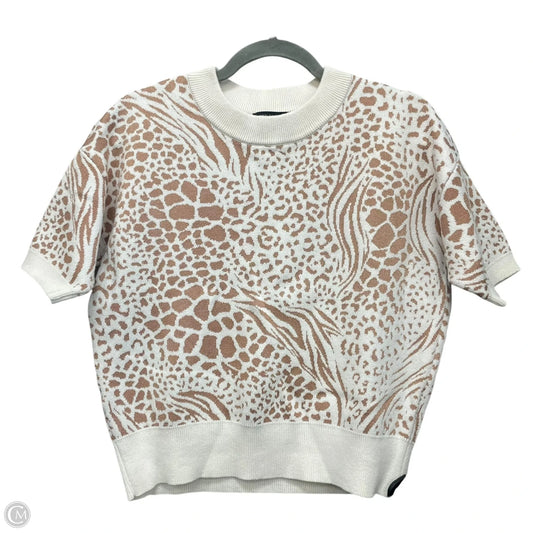 Sweater Short Sleeve By Ann Taylor In Cream & Tan, Size: Sp