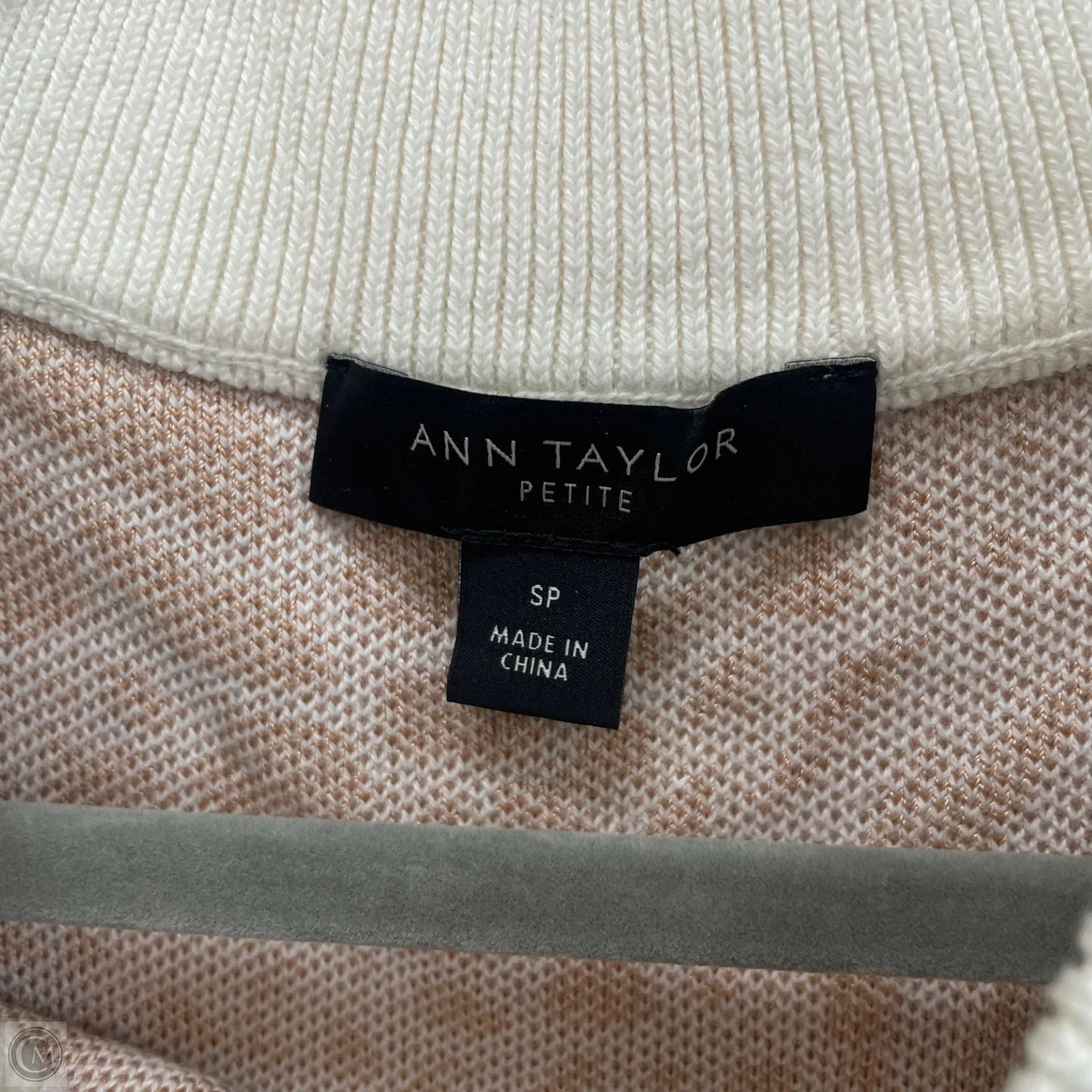 Sweater Short Sleeve By Ann Taylor In Cream & Tan, Size: Sp