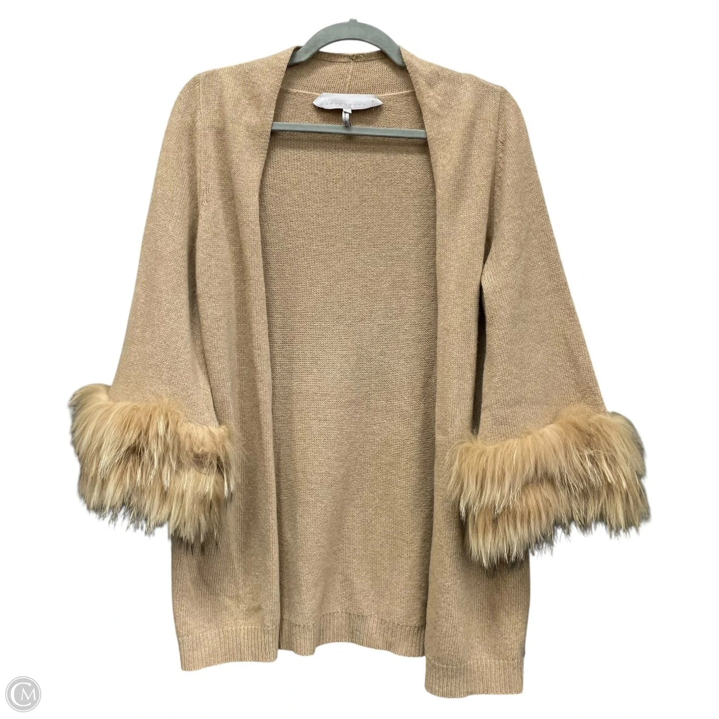 Sweater Cardigan By Cmb In Tan, Size: S