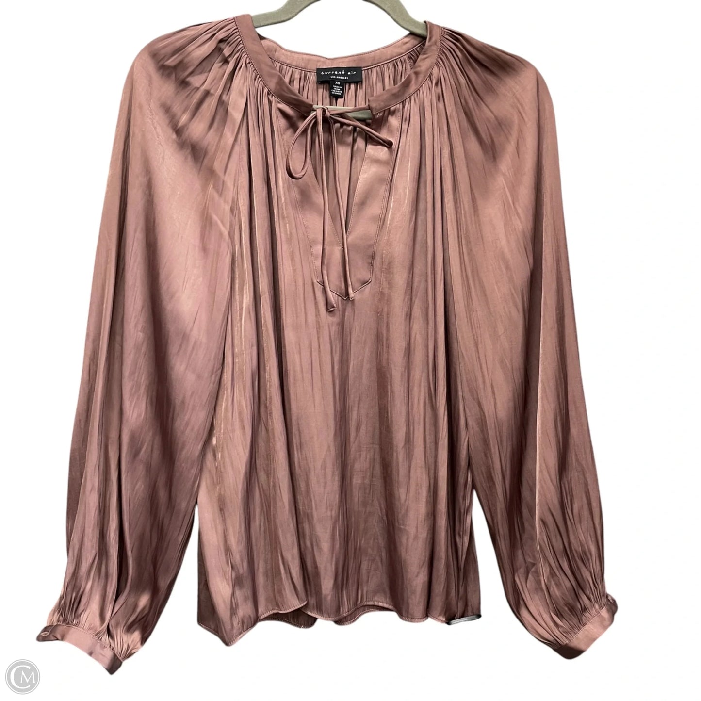 Blouse Long Sleeve By Current Air In Mauve, Size: Xs