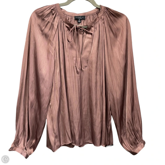 Blouse Long Sleeve By Current Air In Mauve, Size: Xs