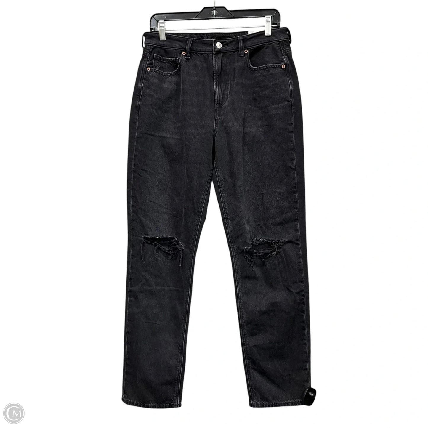 Jeans Boyfriend By American Eagle In Black Denim, Size: 10