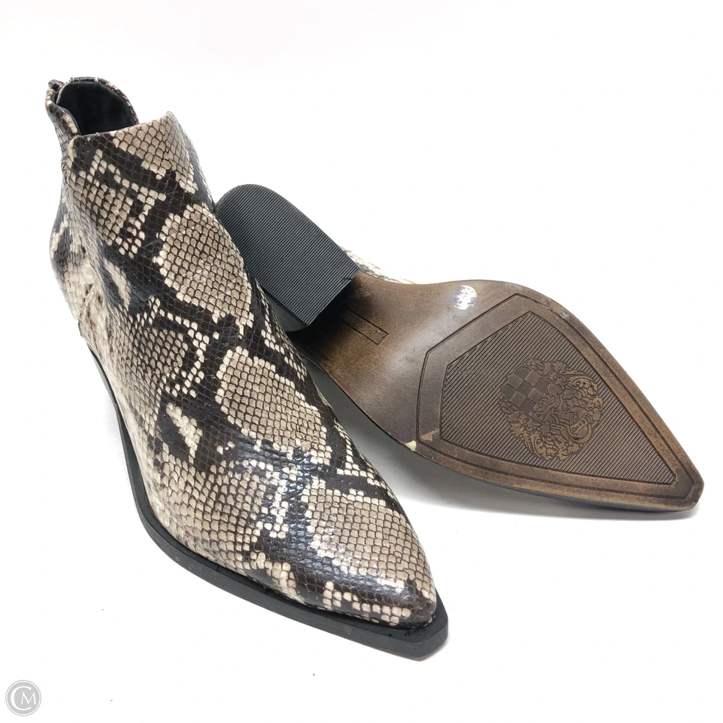 Boots Ankle Heels By Vince Camuto In Snakeskin Print, Size: 9.5