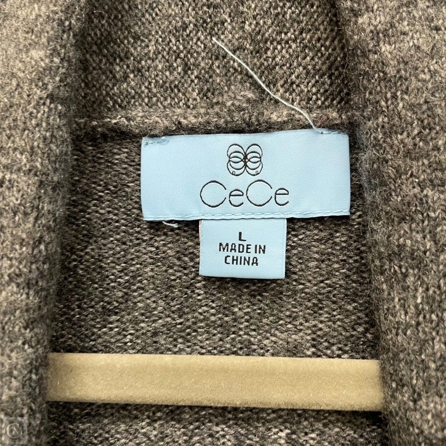 Sweater Cardigan By Cece In Grey, Size: L