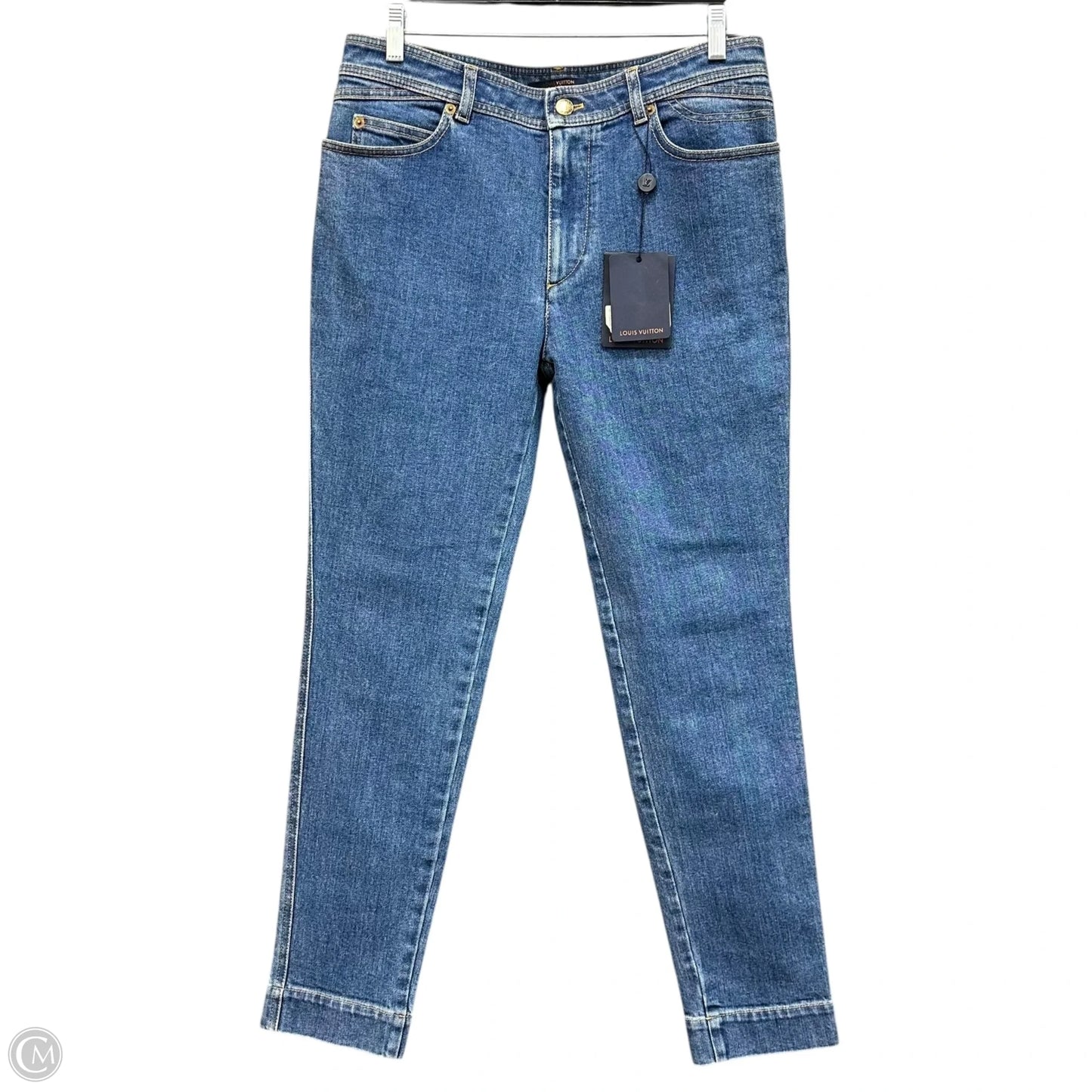 Jeans Luxury Designer By Louis Vuitton In Blue Denim, Size: 10