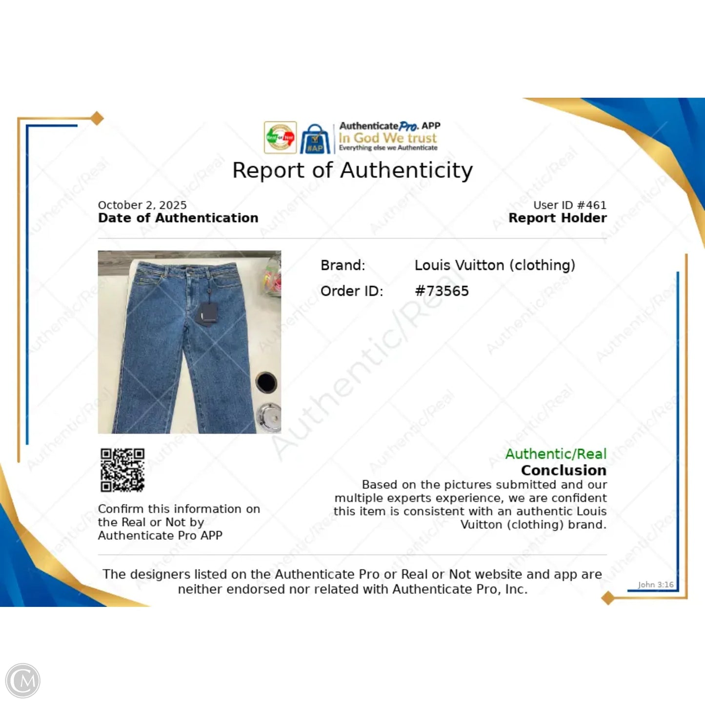 Jeans Luxury Designer By Louis Vuitton In Blue Denim, Size: 10