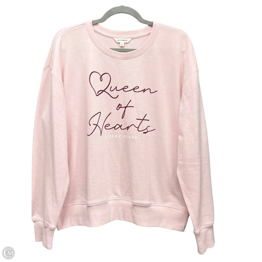 Sweatshirt Crewneck By Lucky Brand In Pink, Size: L