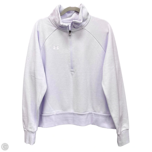 Athletic Top Long Sleeve Collar By Under Armour In Purple, Size: L