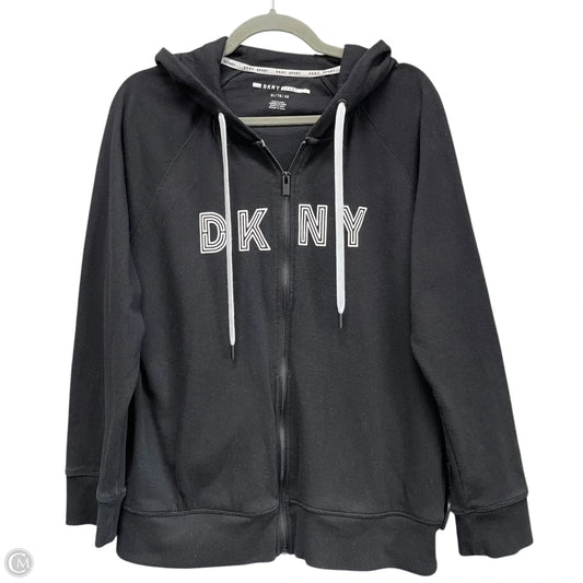 Sweatshirt Hoodie By Dkny In Black, Size: Xl