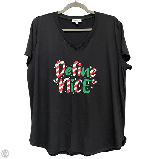 Top Short Sleeve Basic By Freshman In Black, Size: Xxl