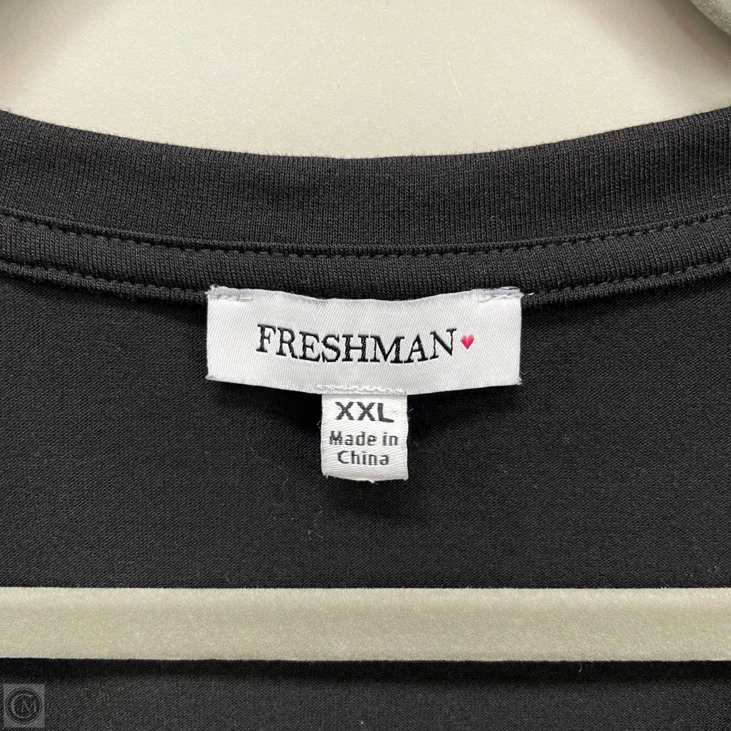 Top Short Sleeve Basic By Freshman In Black, Size: Xxl
