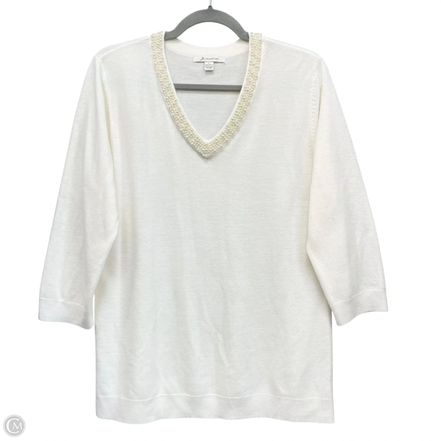 Sweater By Jm Collections In Cream, Size: L