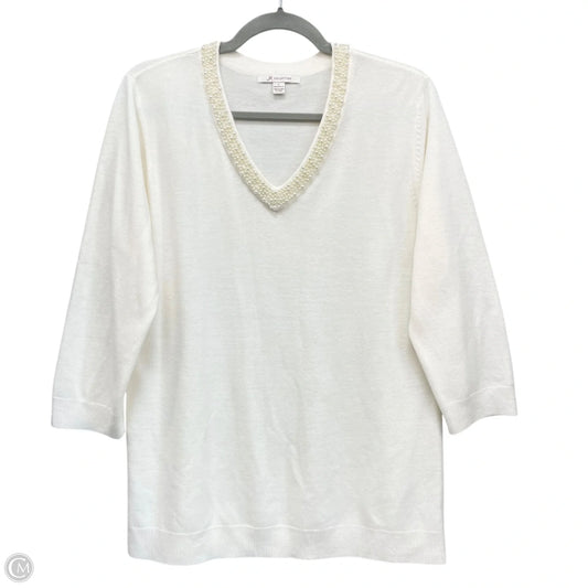 Sweater By Jm Collections In Cream, Size: L