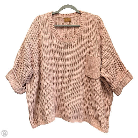 Sweater Short Sleeve By Pol In Tan, Size: S