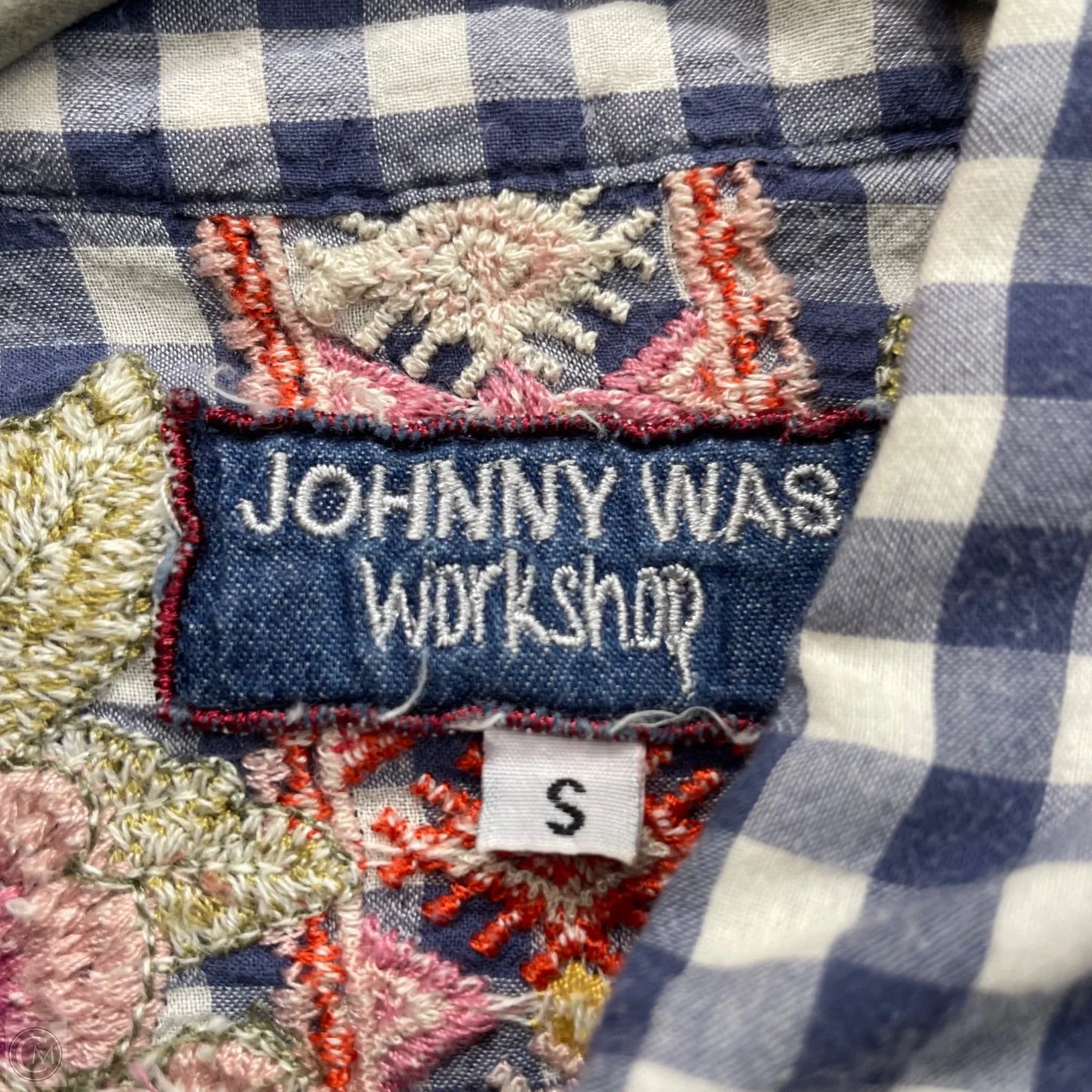 Top Long Sleeve By Johnny Was In Blue & White, Size: S