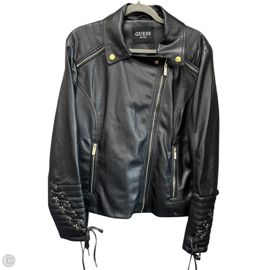 Jacket Moto By Guess In Black, Size: Xl