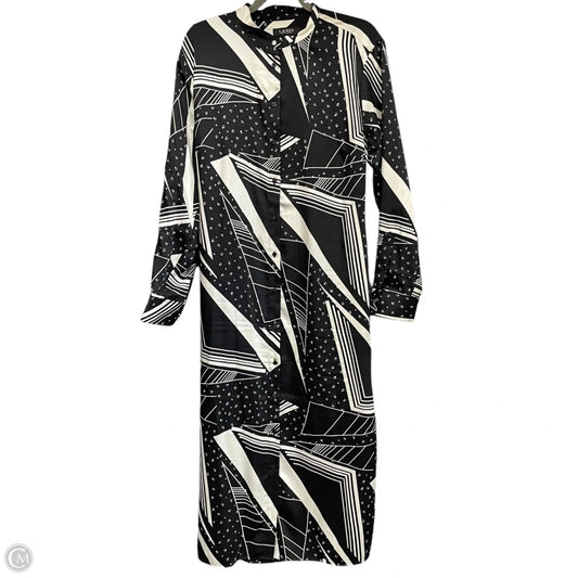 Dress Casual Midi By Lauren By Ralph Lauren In Black & White, Size: 16