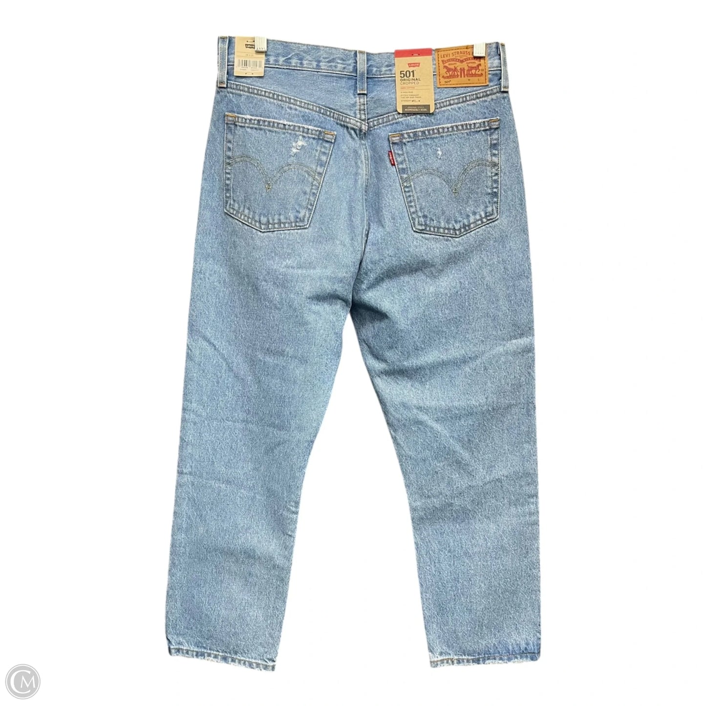 Jeans Cropped By Levis In Blue Denim, Size: 8
