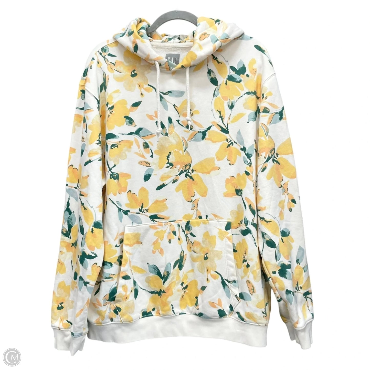 Sweatshirt Hoodie By Gap In Green & Yellow, Size: L