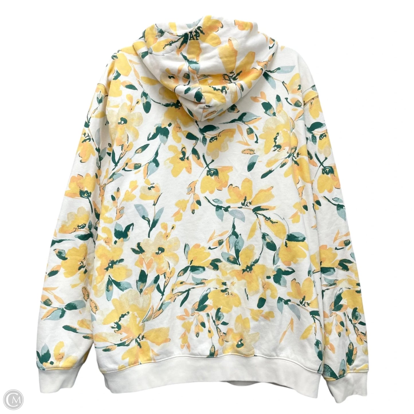Sweatshirt Hoodie By Gap In Green & Yellow, Size: L