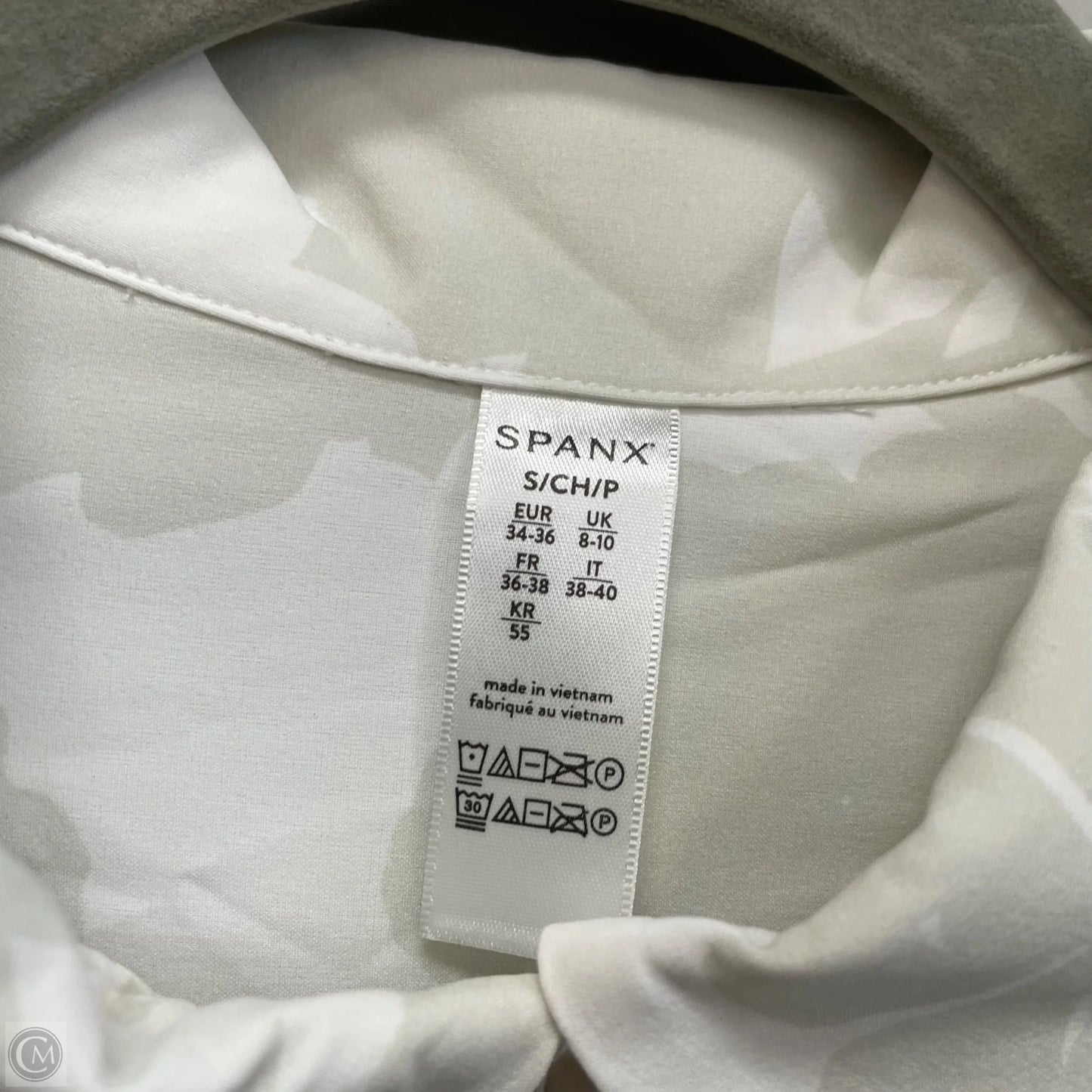 Athletic Top Short Sleeve By Spanx In Beige, Size: S