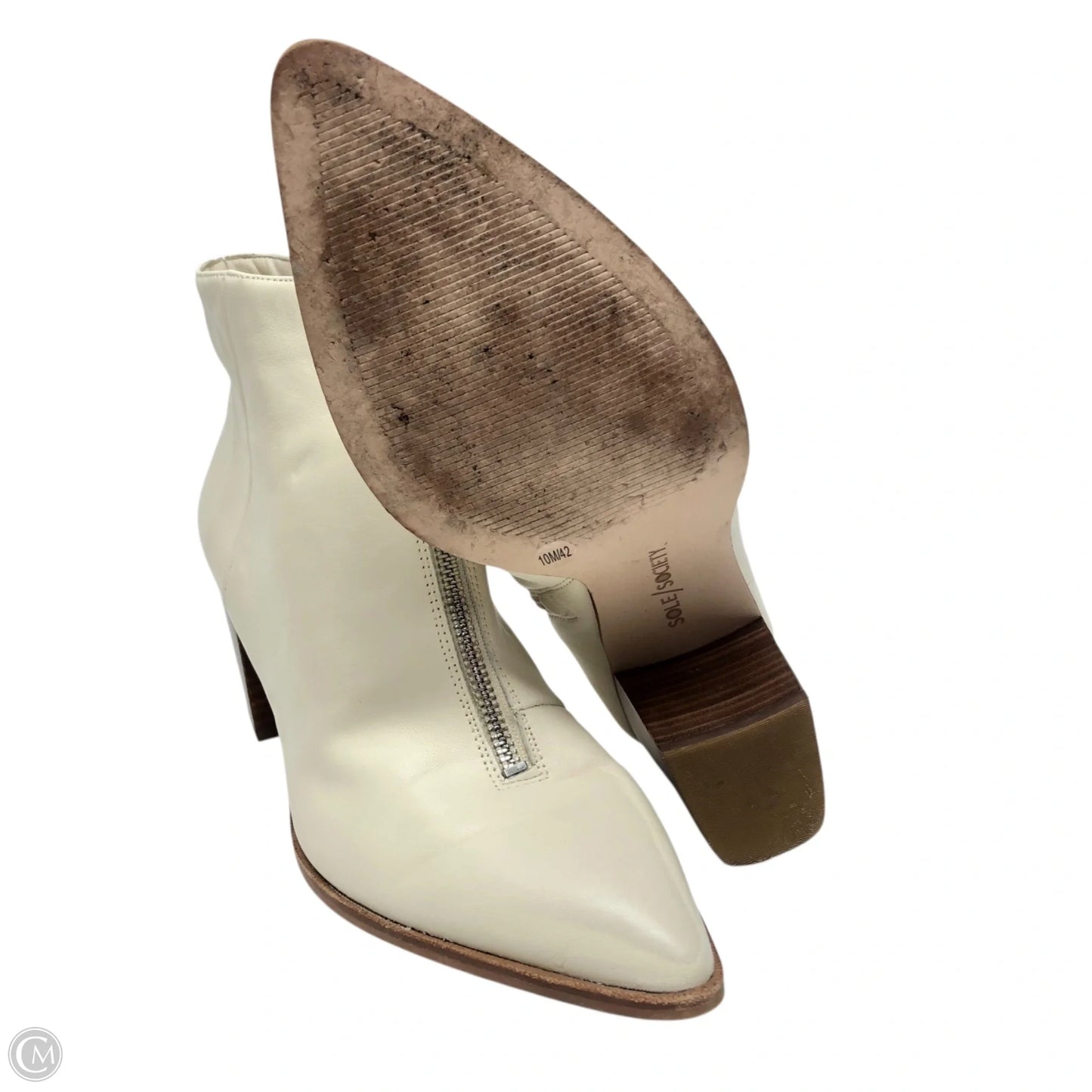 Boots Ankle Heels By Sole Society In Beige, Size: 10