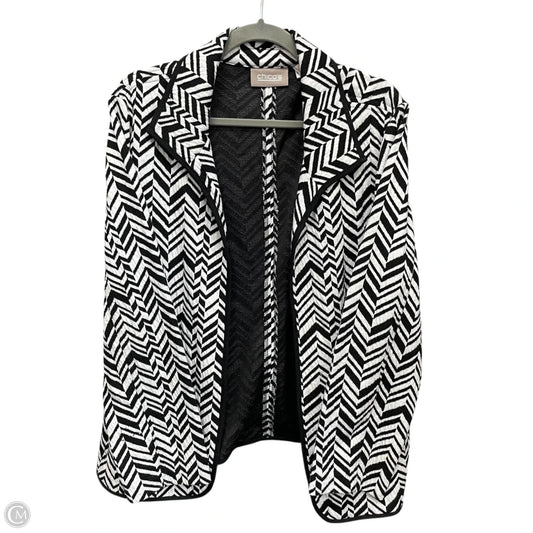 Cardigan By Chicos In Black & White, Size: Xl