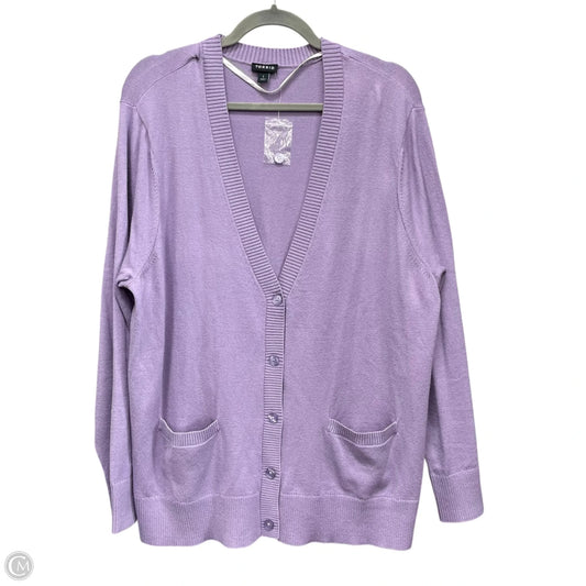 Sweater Cardigan By Torrid In Purple, Size: 1x