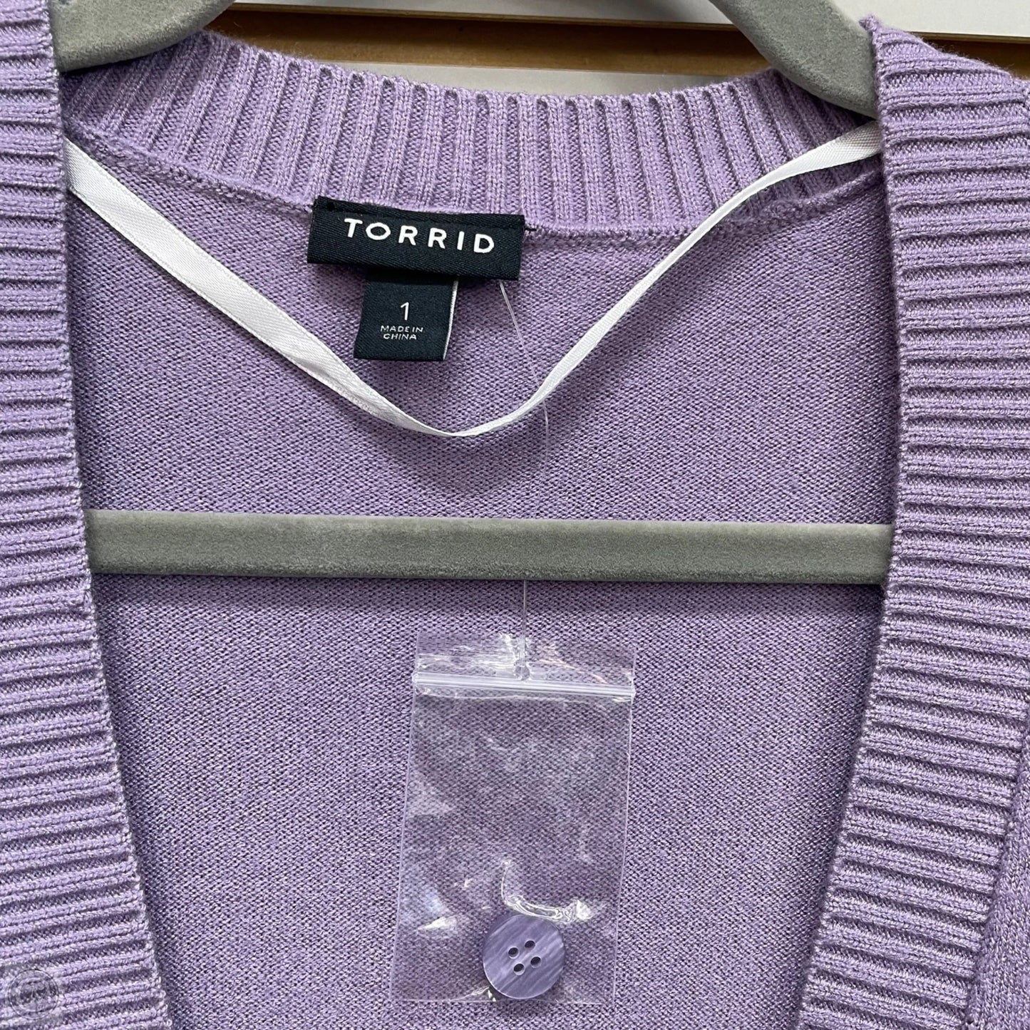 Sweater Cardigan By Torrid In Purple, Size: 1x