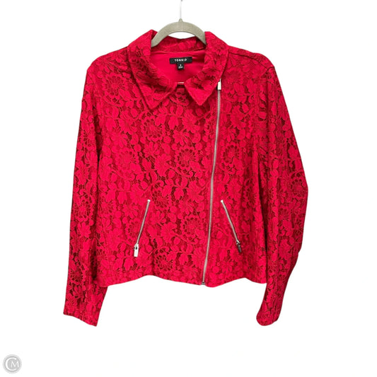 Jacket Moto By Torrid In Red, Size: 2x