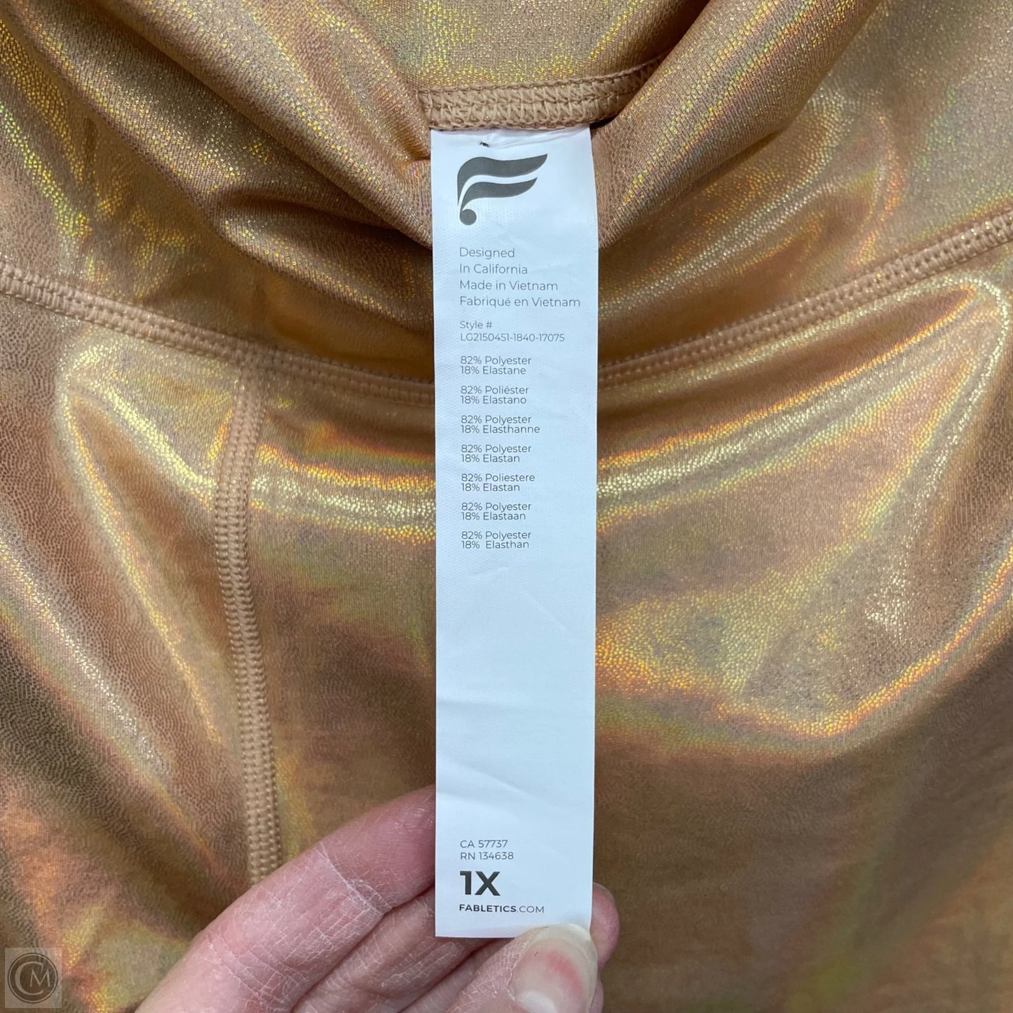 Athletic Leggings By Fabletics In Gold, Size: 1x