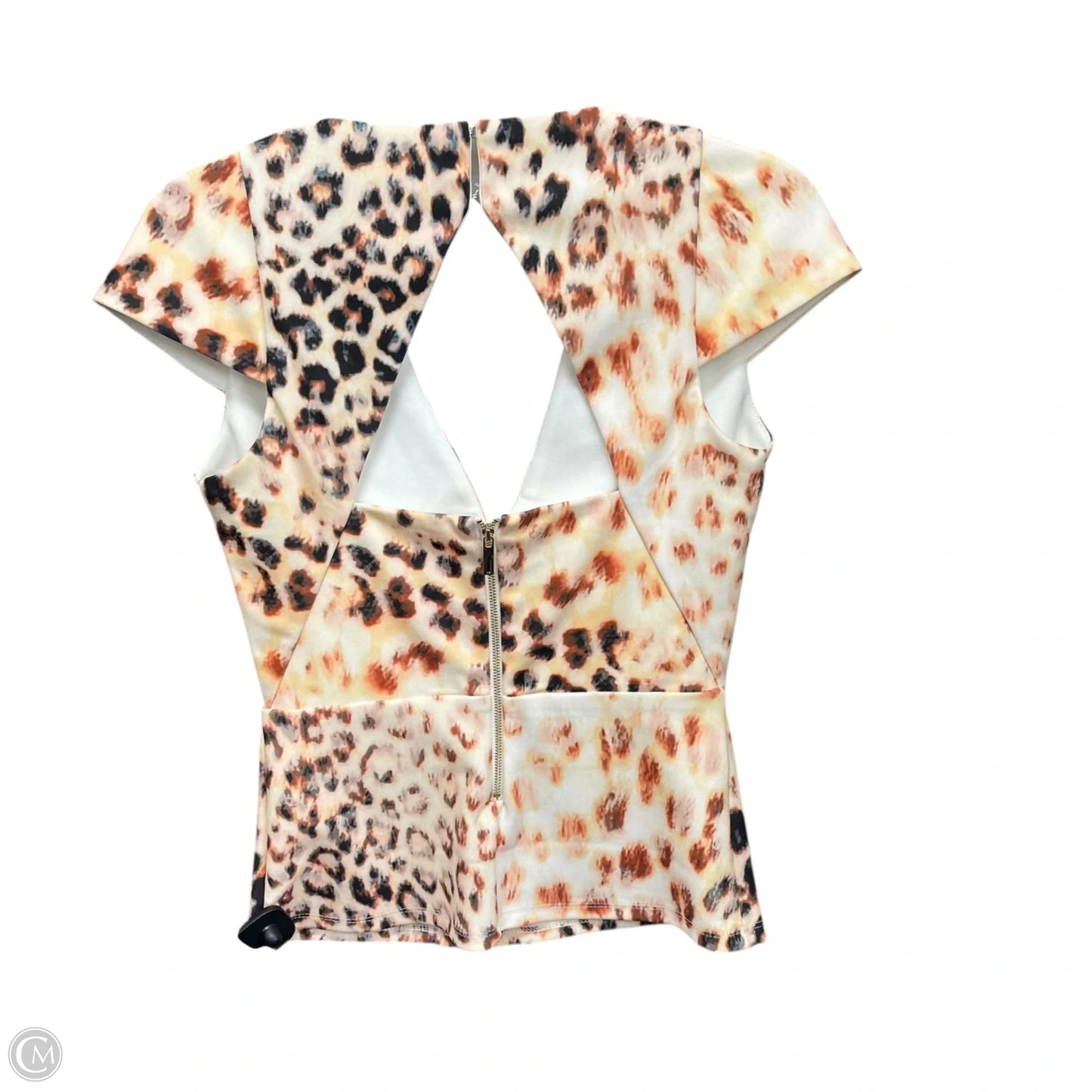 Top Short Sleeve By Karen Millen In Animal Print, Size: 4