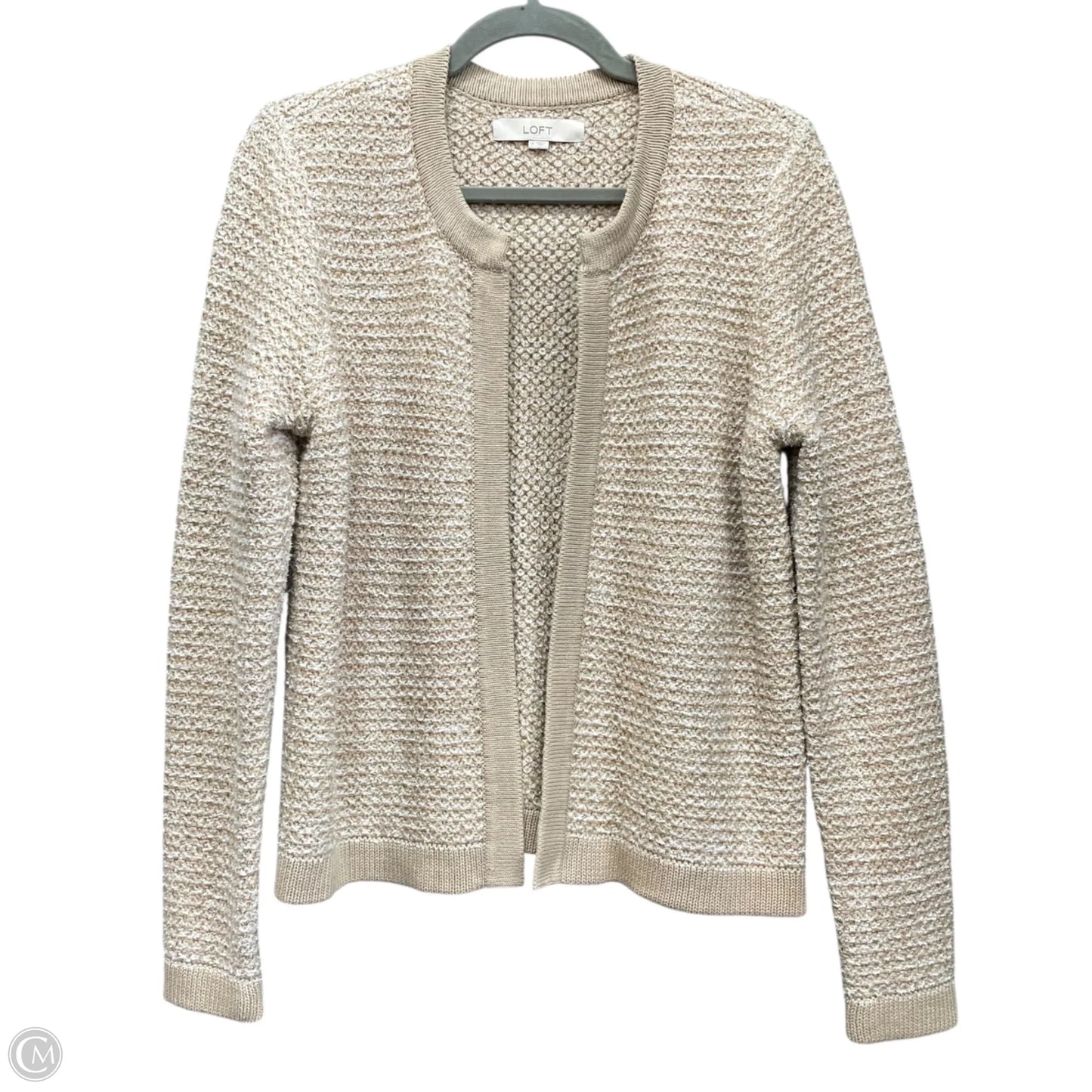 Sweater Cardigan By Loft In Beige, Size: M