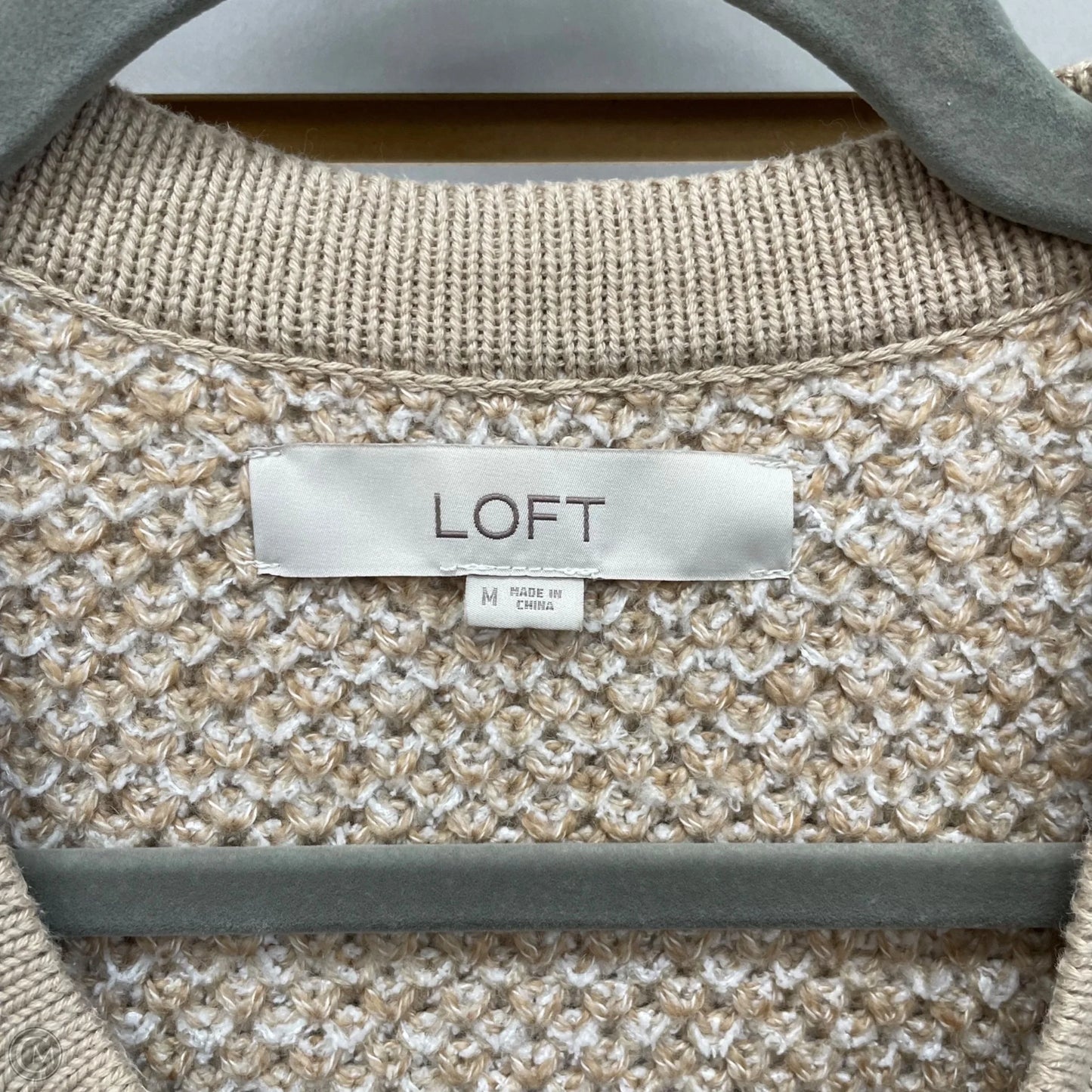 Sweater Cardigan By Loft In Beige, Size: M