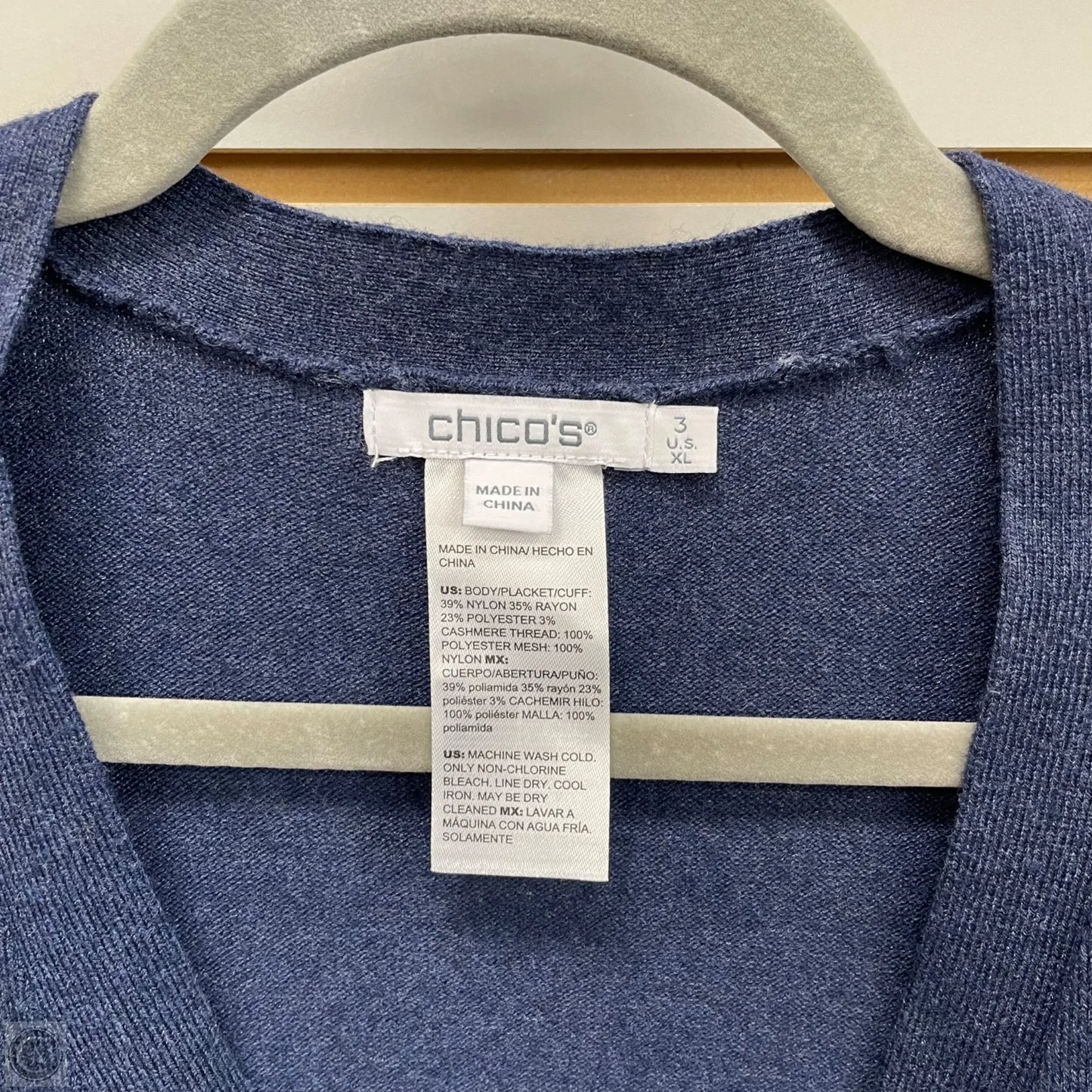 Cardigan By Chicos In Blue, Size: Xl