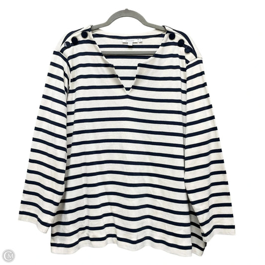 Top Long Sleeve By Chicos In Striped Pattern, Size: 1x