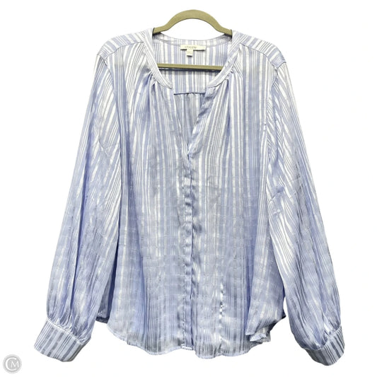 Blouse Long Sleeve By Chicos In Blue, Size: 1x