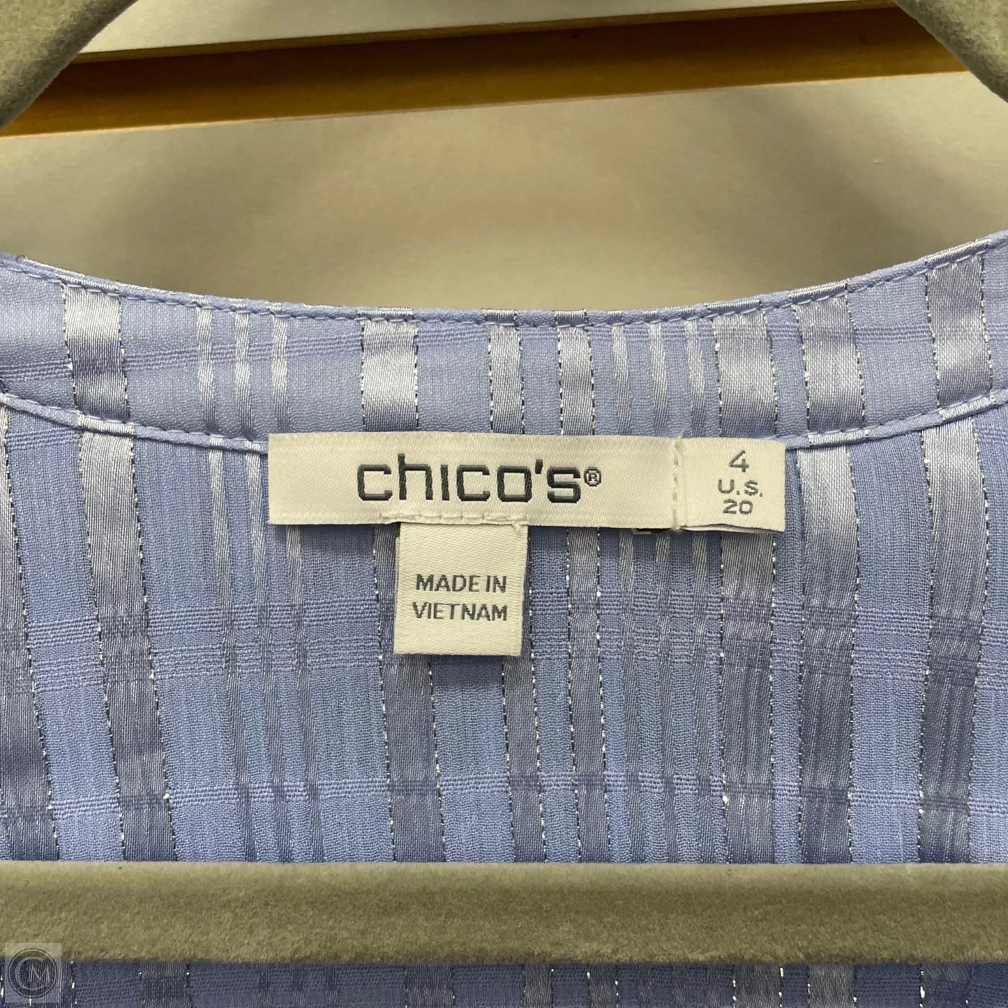 Blouse Long Sleeve By Chicos In Blue, Size: 1x