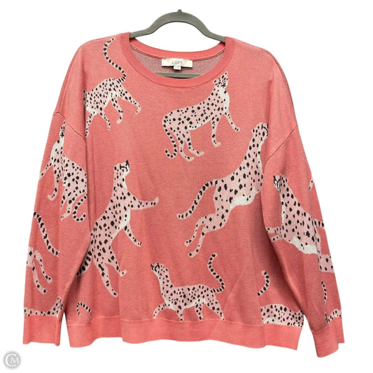 Sweater By Loft In Coral, Size: Xl