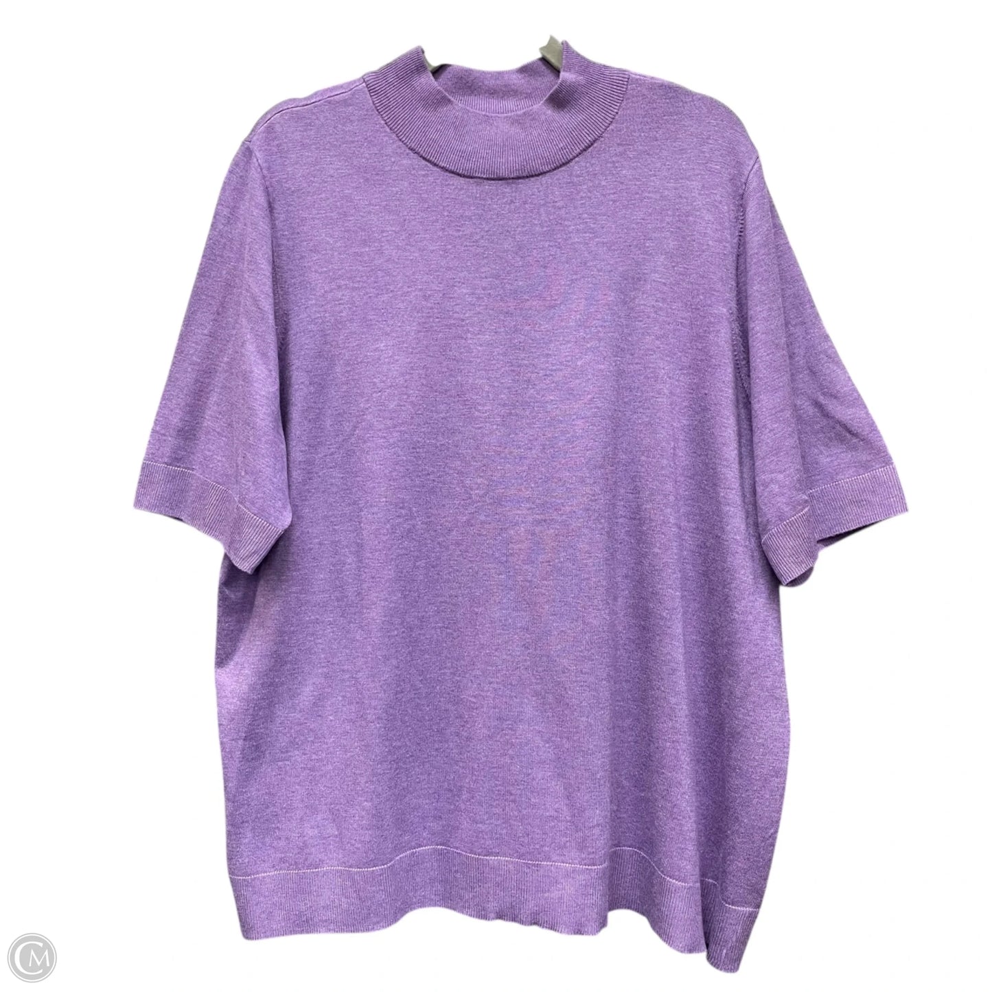 Sweater Short Sleeve By Chicos In Purple, Size: Xxl