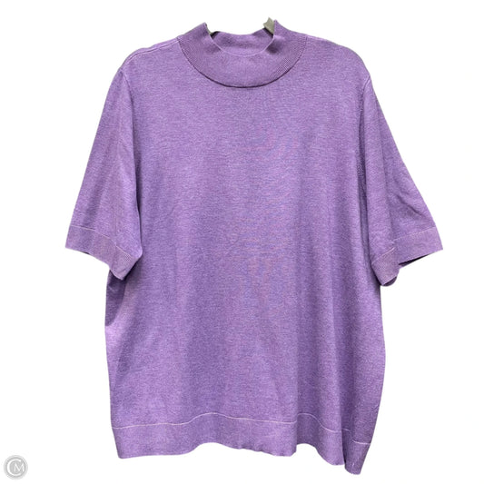 Sweater Short Sleeve By Chicos In Purple, Size: Xxl